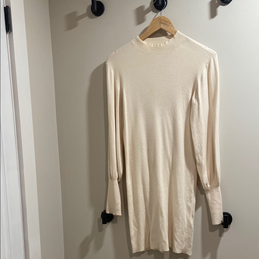 Cream Long Sleeve Dress